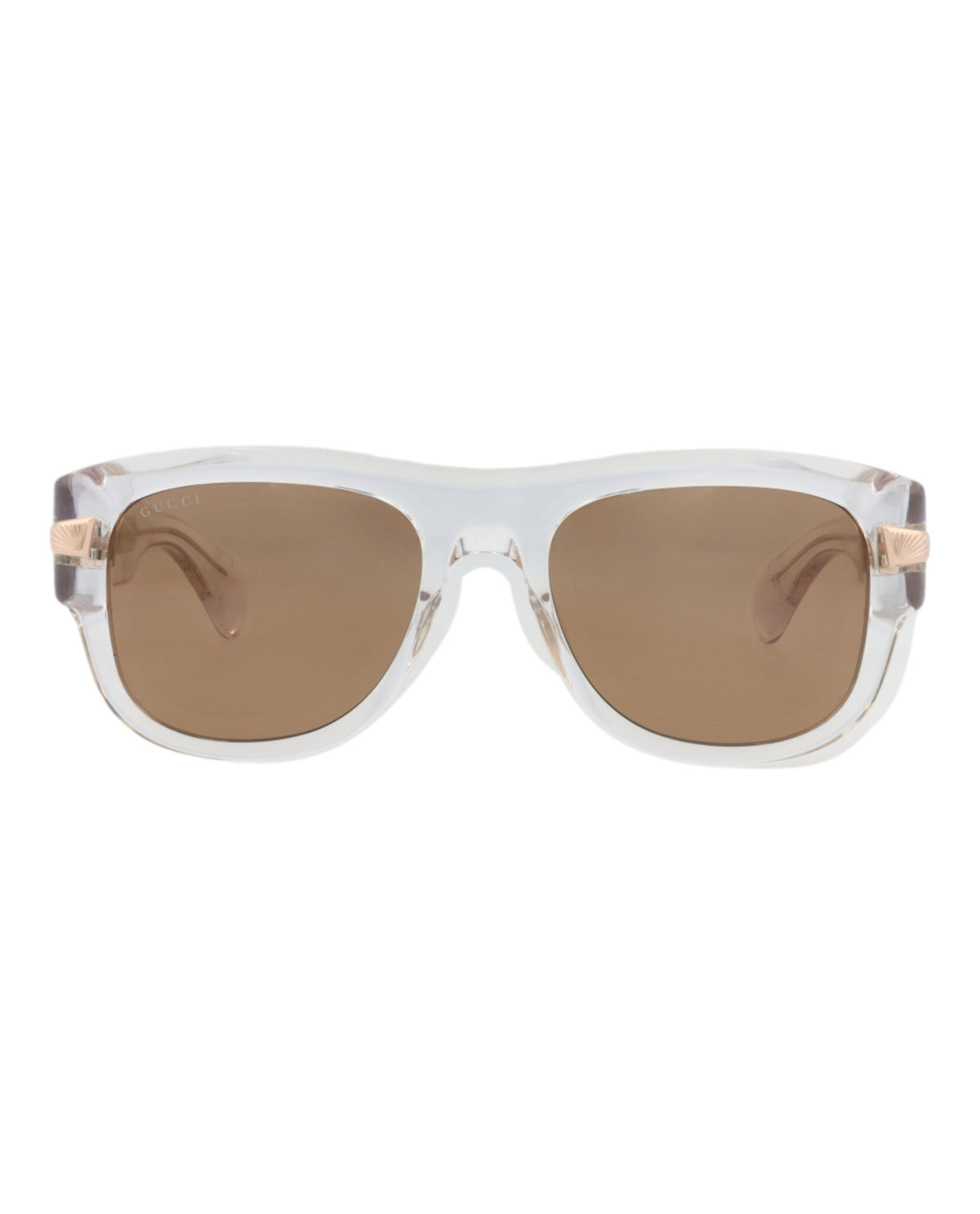 Gucci Mens Square/Rectangle Crystal Crystal Brown Fashion Designer Eyewear