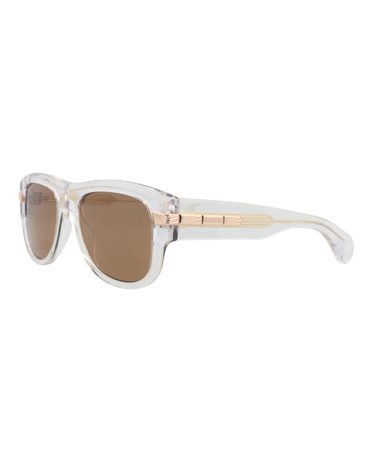 Gucci Mens Square/Rectangle Crystal Crystal Brown Fashion Designer Eyewear