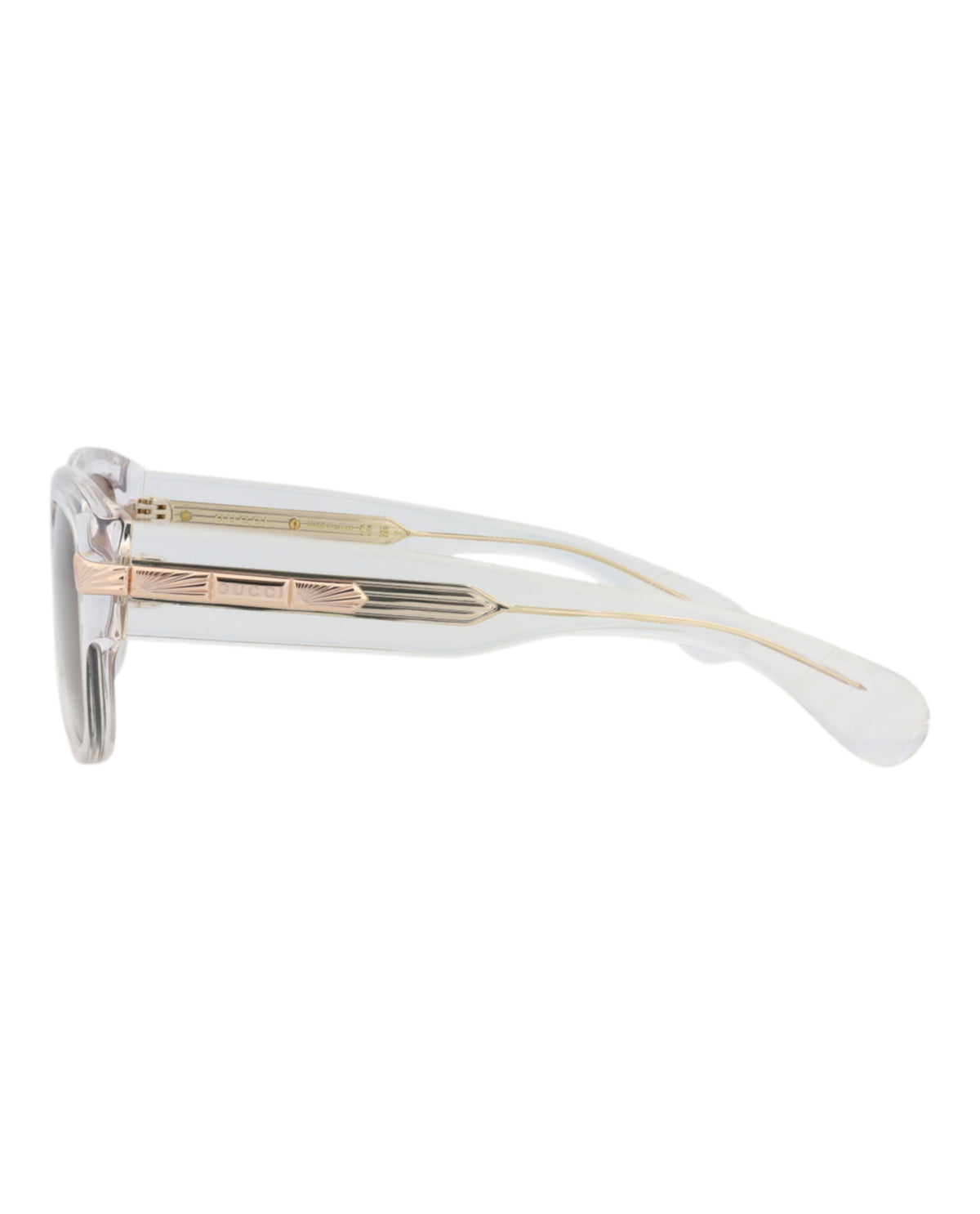 Gucci Mens Square/Rectangle Crystal Crystal Brown Fashion Designer Eyewear