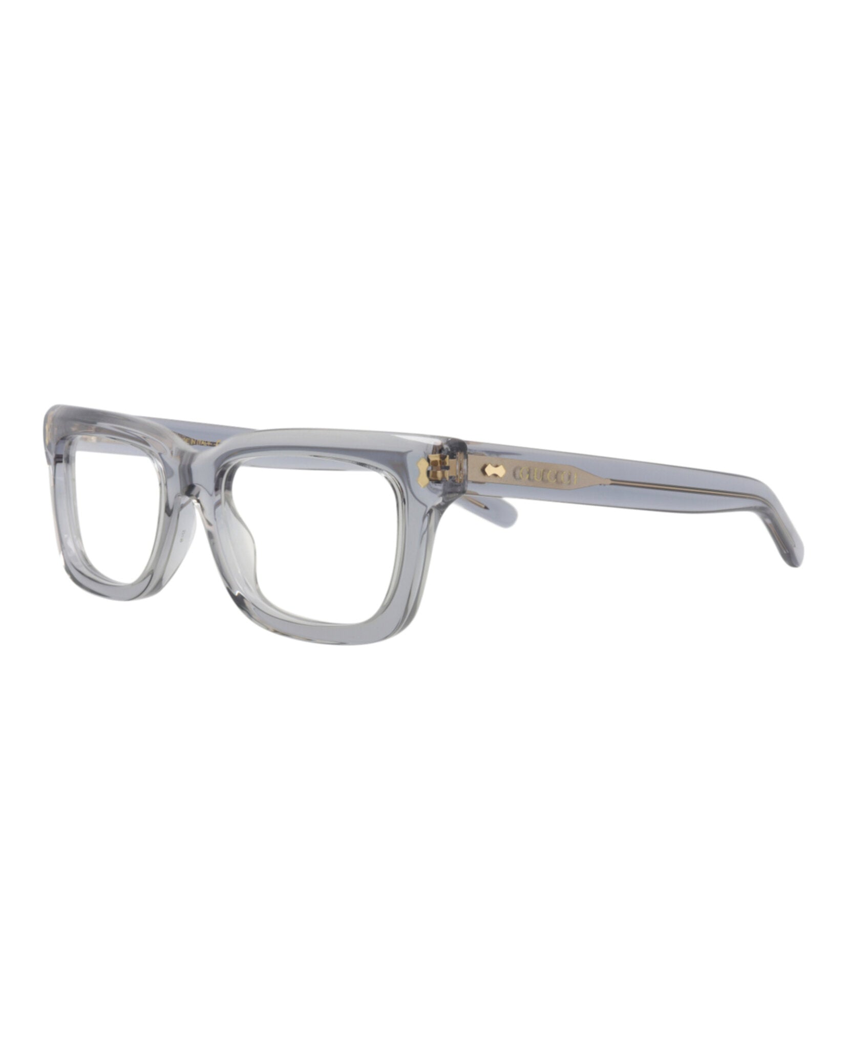 Gucci Womens Square/Rectangle Grey Grey Transparent Fashion Designer Eyewear