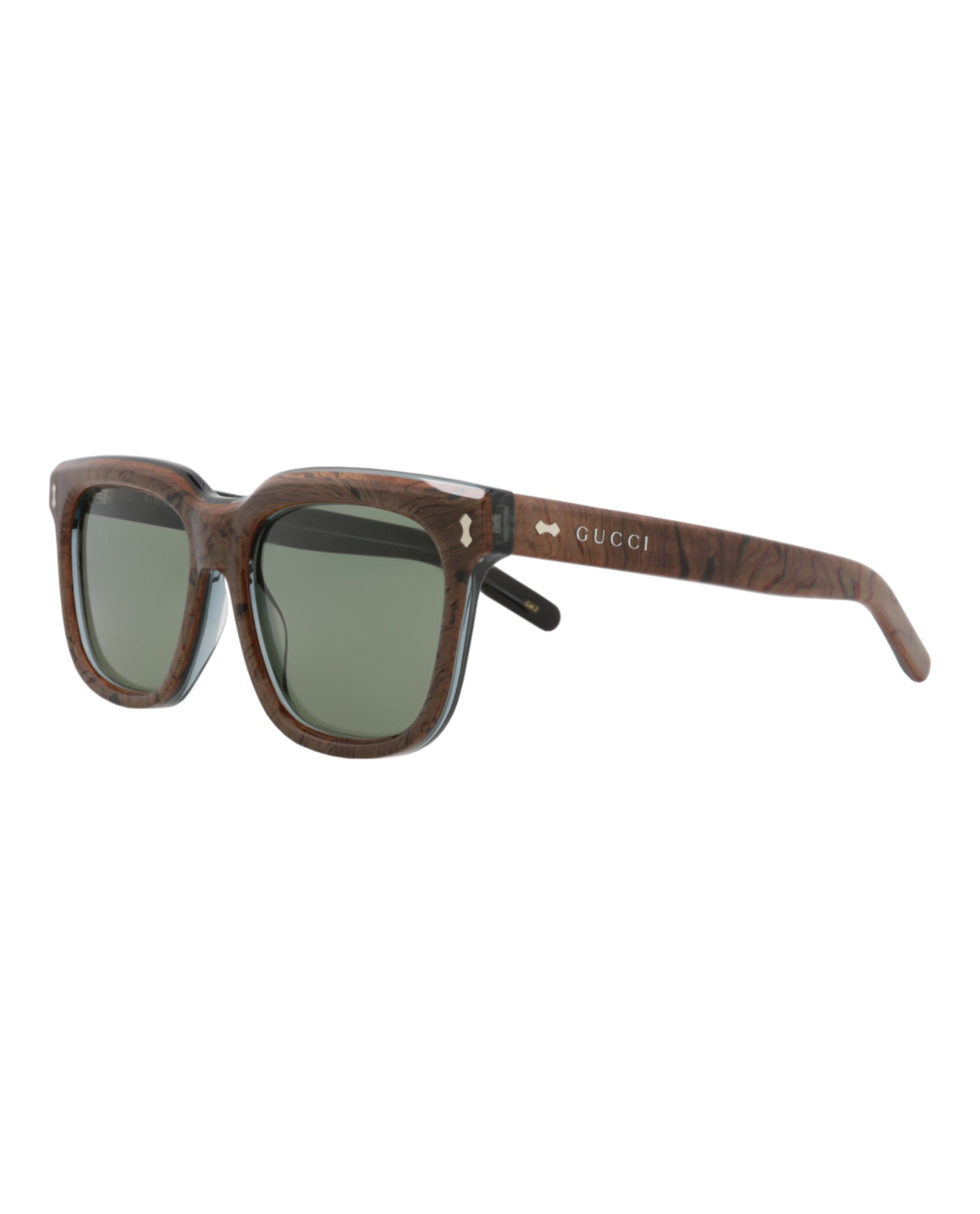 Gucci Mens Square/Rectangle Blue Blue Green Fashion Designer Eyewear