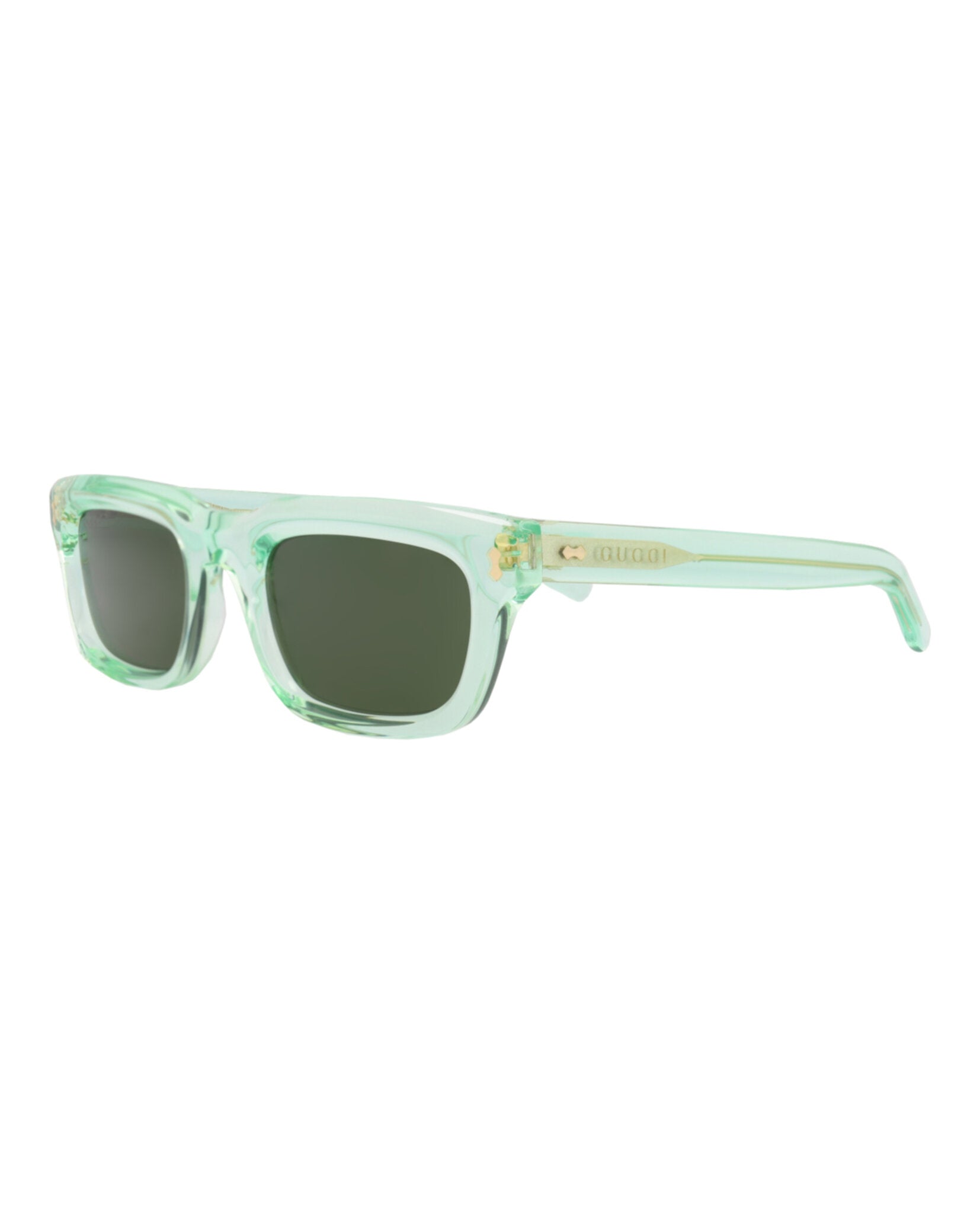 Gucci Mens Square/Rectangle Green Green Green Fashion Designer Eyewear