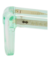 Gucci Gucci Mens Square/Rectangle Green Green Transparent Fashion Designer Eyewear