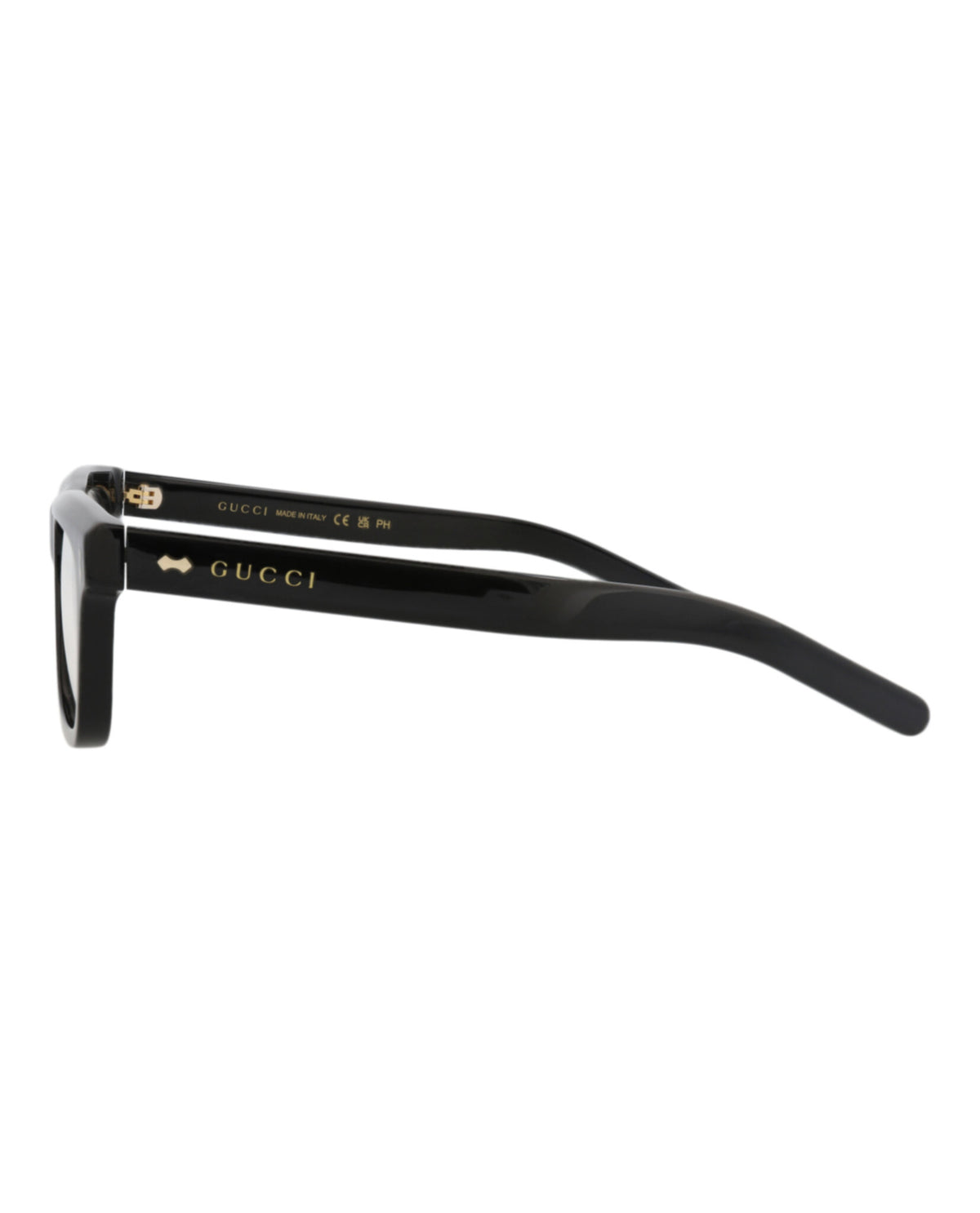 Gucci Gucci Mens Square/Rectangle Black Black Transparent Fashion Designer Eyewear