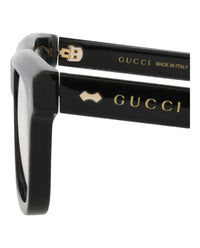 Gucci Gucci Mens Square/Rectangle Black Black Transparent Fashion Designer Eyewear