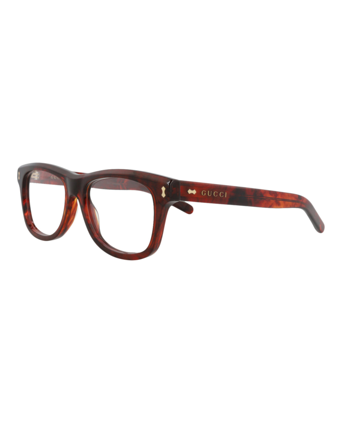 Gucci Mens Square/Rectangle Havana Havana Transparent Fashion Designer Eyewear