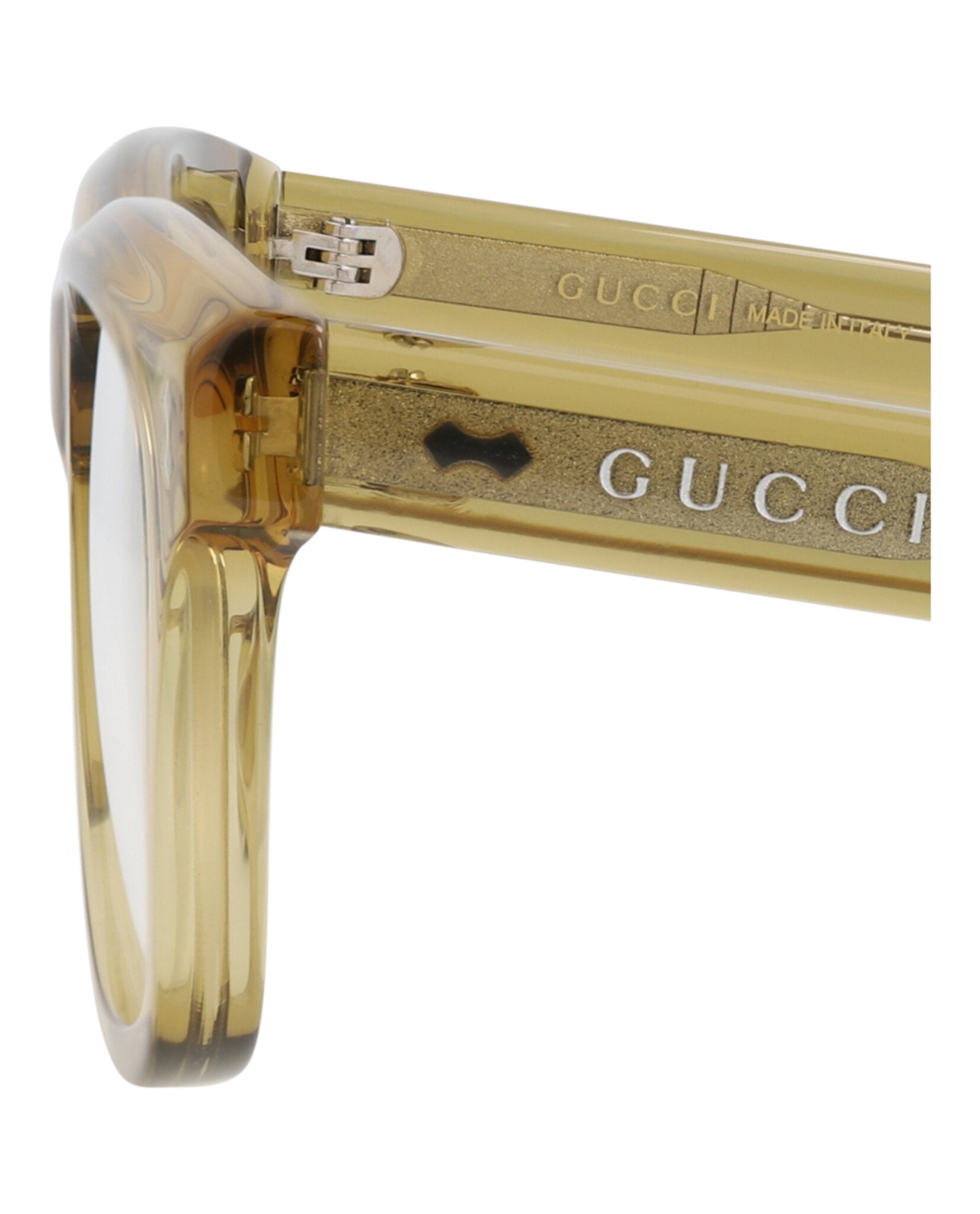 Gucci Mens Square/Rectangle Yellow Yellow Transparent Fashion Designer Eyewear