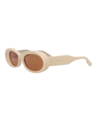 Gucci Gucci Womens Round/Oval Beige Beige Brown Fashion Designer Eyewear