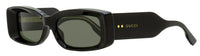 Gucci Faceted Rectangular Sunglasses GG1528S 001 Black 53mm Black