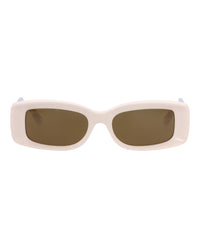 Gucci Gucci Womens Square/Rectangle Ivory Ivory Brown Fashion Designer Eyewear