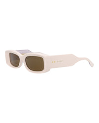 Gucci Gucci Womens Square/Rectangle Ivory Ivory Brown Fashion Designer Eyewear