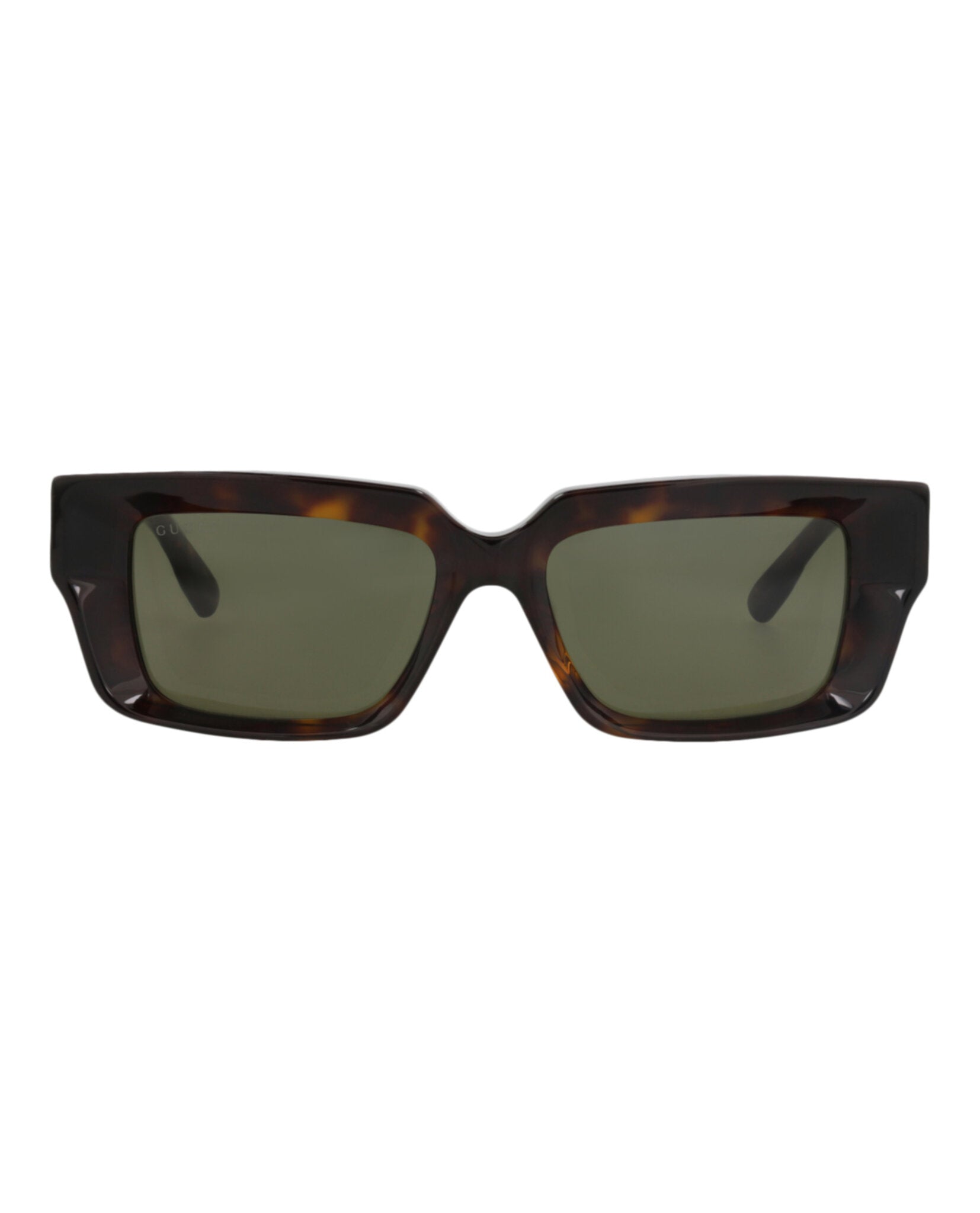 Gucci Gucci Unisex Square/Rectangle Havana Havana Green Fashion Designer Eyewear