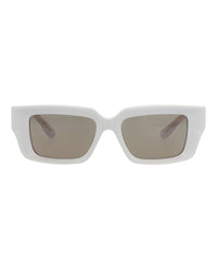 Gucci Gucci Unisex Square/Rectangle Grey Grey Brown Fashion Designer Eyewear