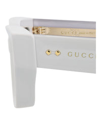 Gucci Gucci Unisex Square/Rectangle Grey Grey Brown Fashion Designer Eyewear