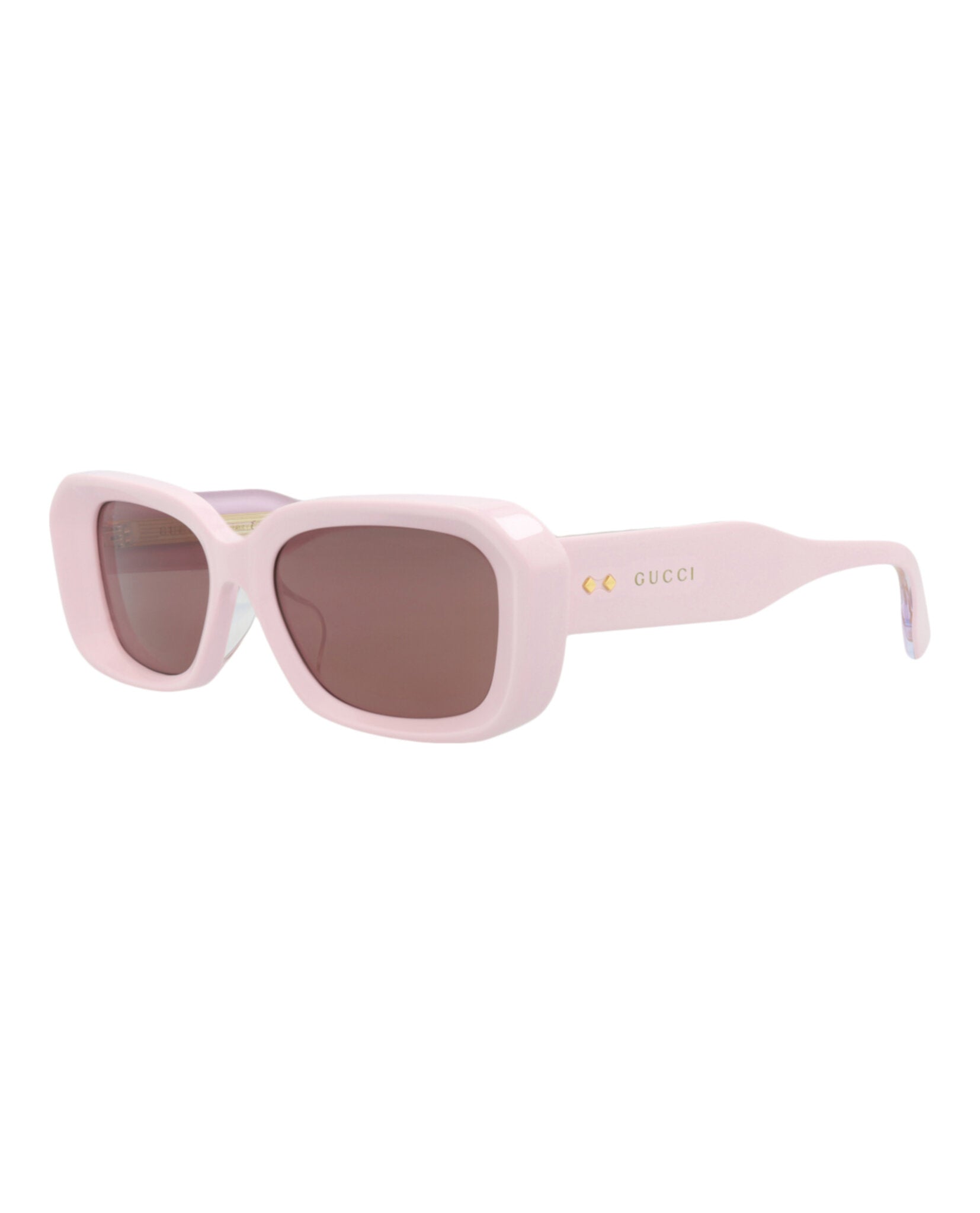 Gucci Gucci Womens Square/Rectangle Pink Pink Brown Fashion Designer Eyewear