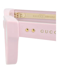 Gucci Womens Square/Rectangle Pink Pink Transparent Fashion Designer Eyewear