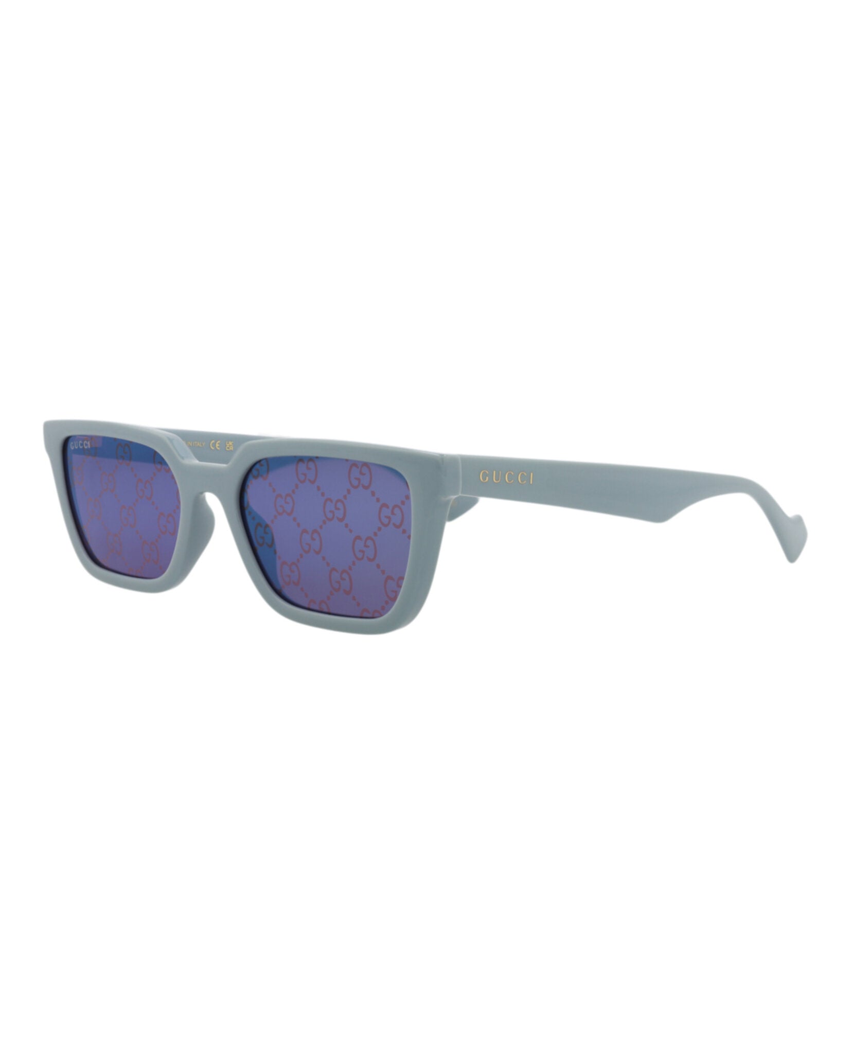 Gucci Mens Square/Rectangle Light Blue Light Blue Violet Fashion Designer Eyewear