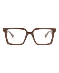 Gucci Mens Square/Rectangle Brown Brown Transparent Fashion Designer Eyewear