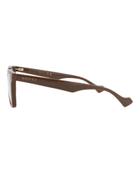 Gucci Mens Square/Rectangle Brown Brown Transparent Fashion Designer Eyewear