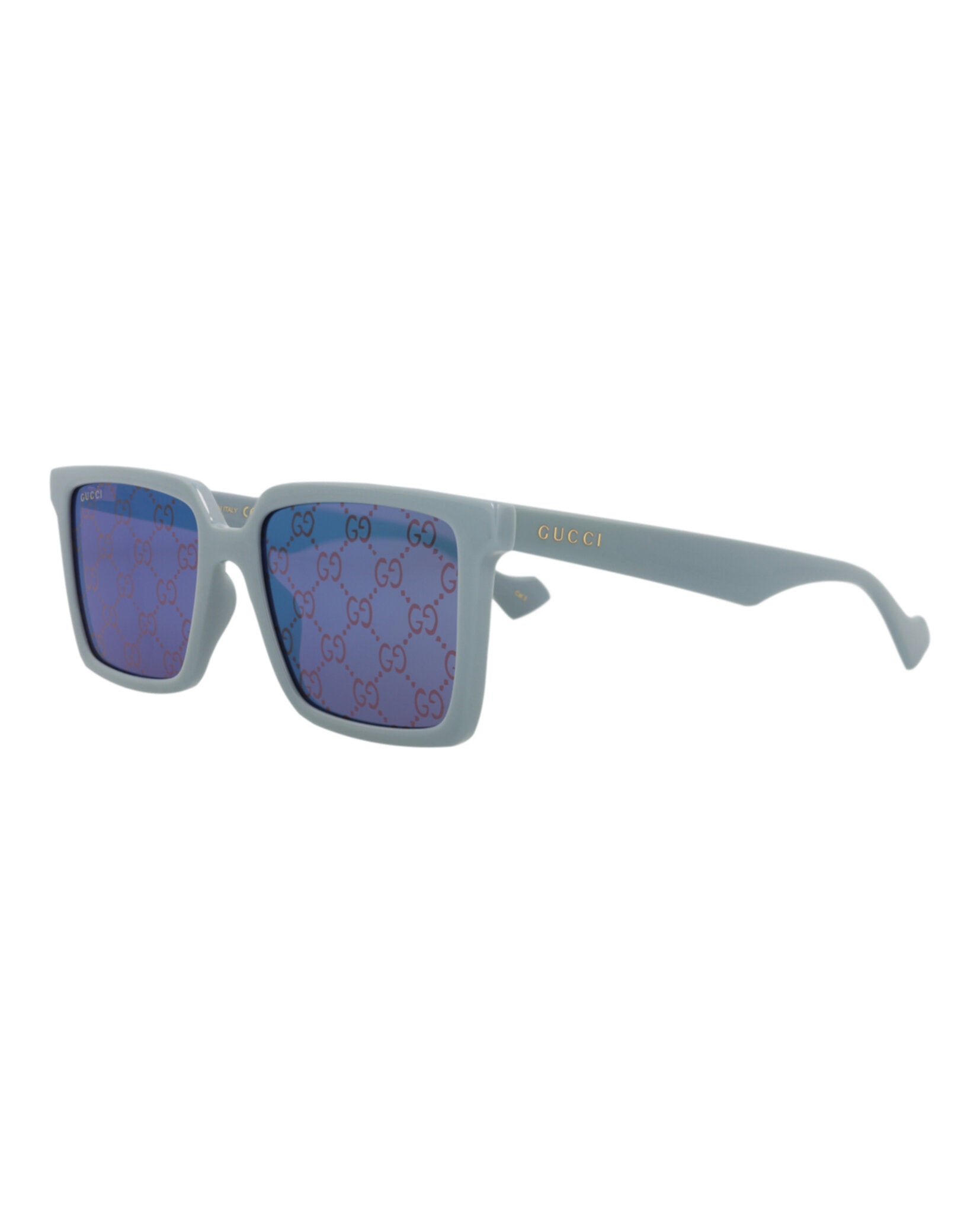 Gucci Gucci Mens Square/Rectangle Light Blue Light Blue Violet Fashion Designer Eyewear