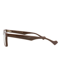 Gucci Gucci Mens Square/Rectangle Brown Brown Transparent Fashion Designer Eyewear