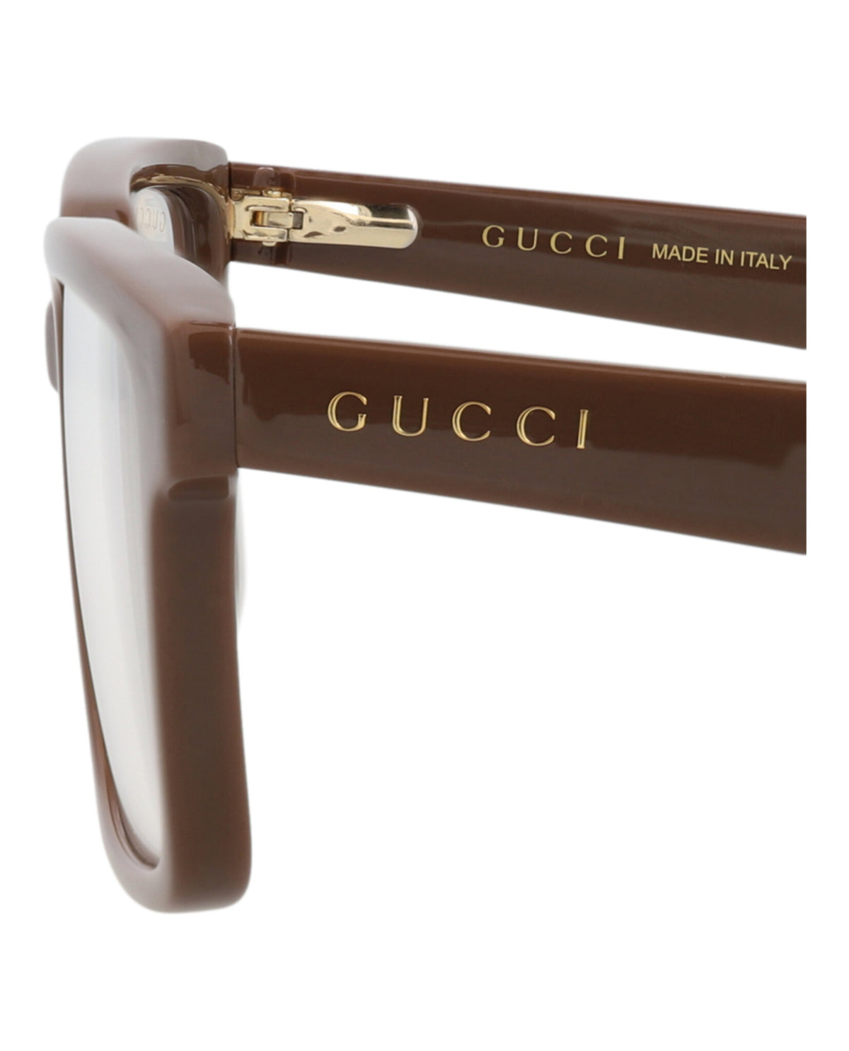 Gucci Gucci Mens Square/Rectangle Brown Brown Transparent Fashion Designer Eyewear