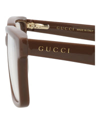 Gucci Gucci Mens Square/Rectangle Brown Brown Transparent Fashion Designer Eyewear