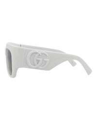 Gucci Gucci Womens Square/Rectangle Grey Grey Grey Fashion Designer Eyewear