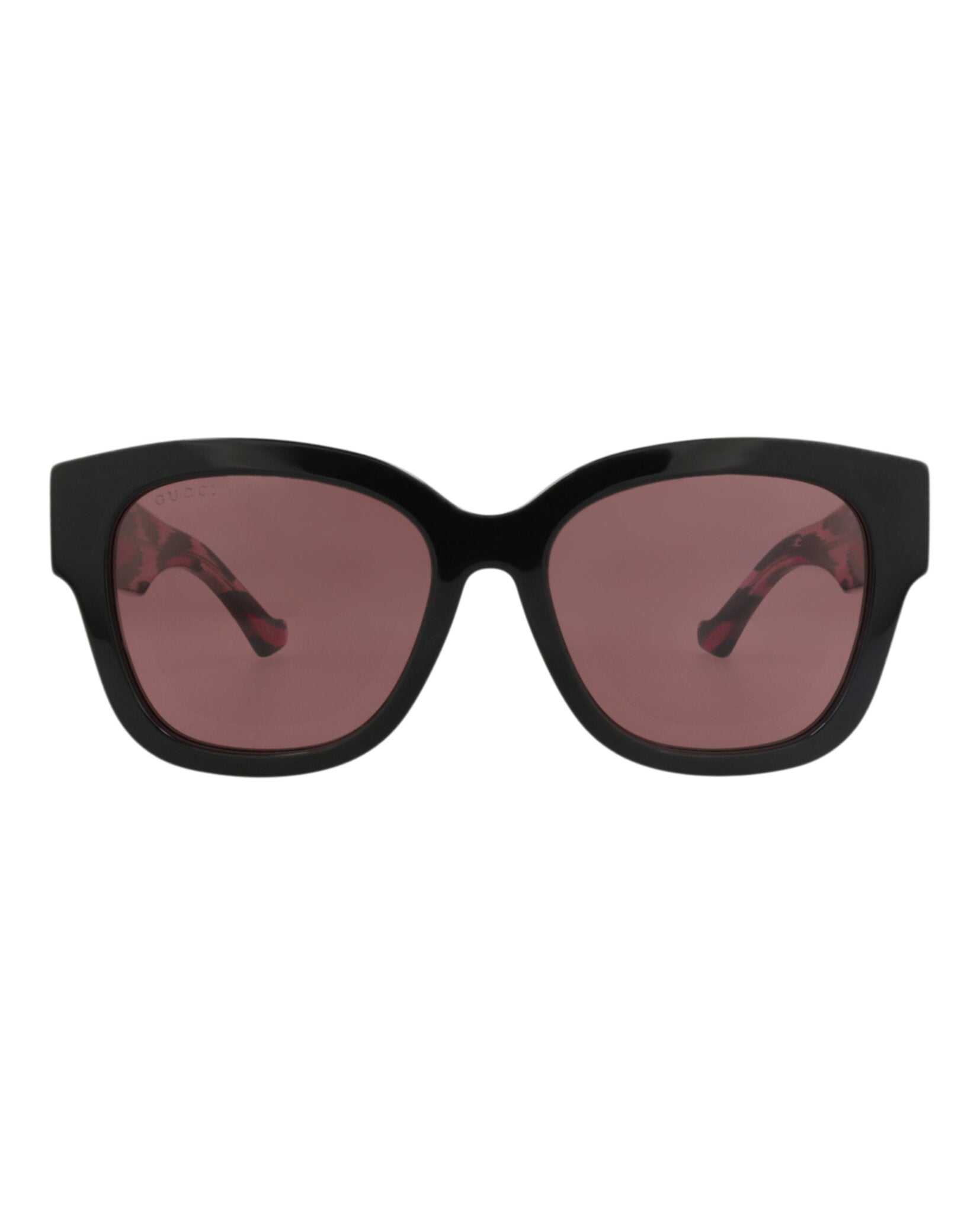Gucci Womens Square/Rectangle Black Black Red Fashion Designer Eyewear