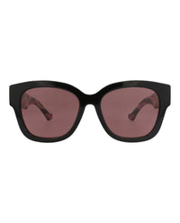 Gucci Womens Square/Rectangle Black Black Red Fashion Designer Eyewear