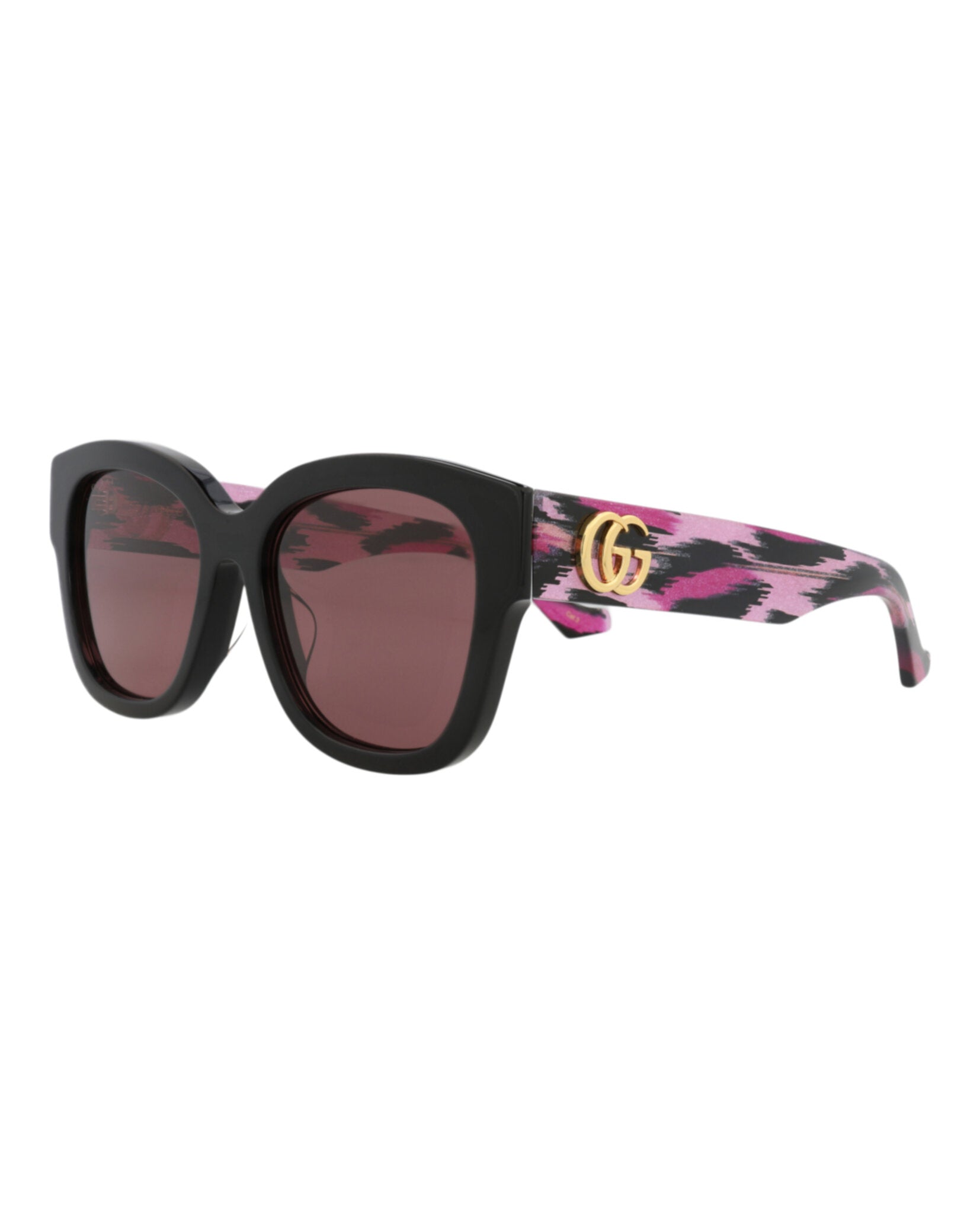 Gucci Womens Square/Rectangle Black Black Red Fashion Designer Eyewear