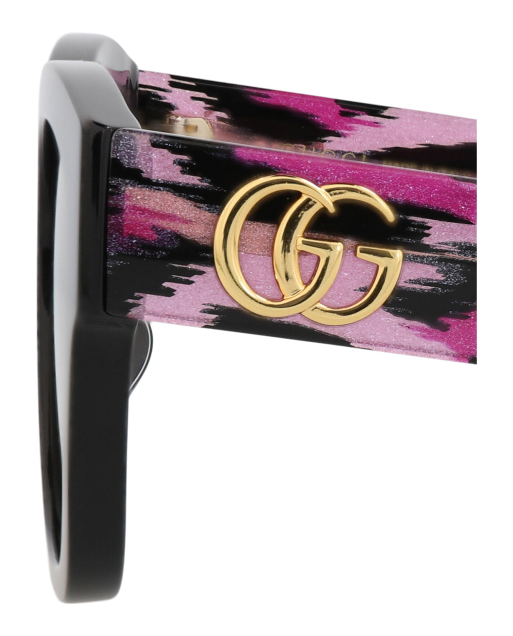 Gucci Womens Square/Rectangle Black Black Red Fashion Designer Eyewear