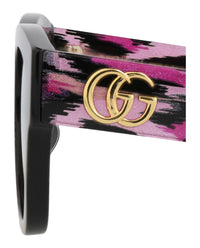 Gucci Womens Square/Rectangle Black Black Red Fashion Designer Eyewear