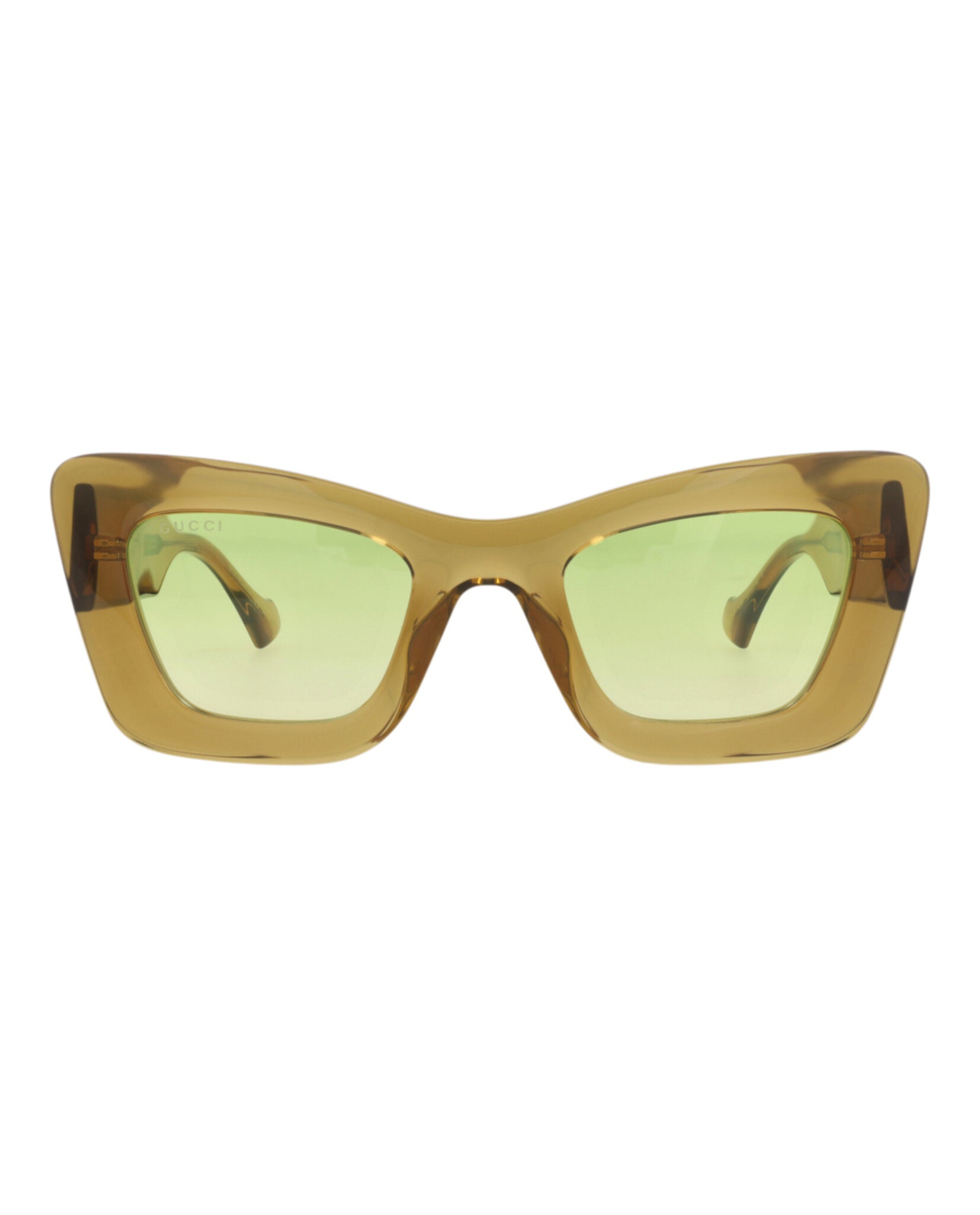 Gucci Womens Cat Eye Brown Brown Green Fashion Designer Eyewear