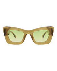 Gucci Womens Cat Eye Brown Brown Green Fashion Designer Eyewear