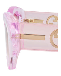 Gucci Womens Round/Oval Pink Pink Red Fashion Designer Eyewear