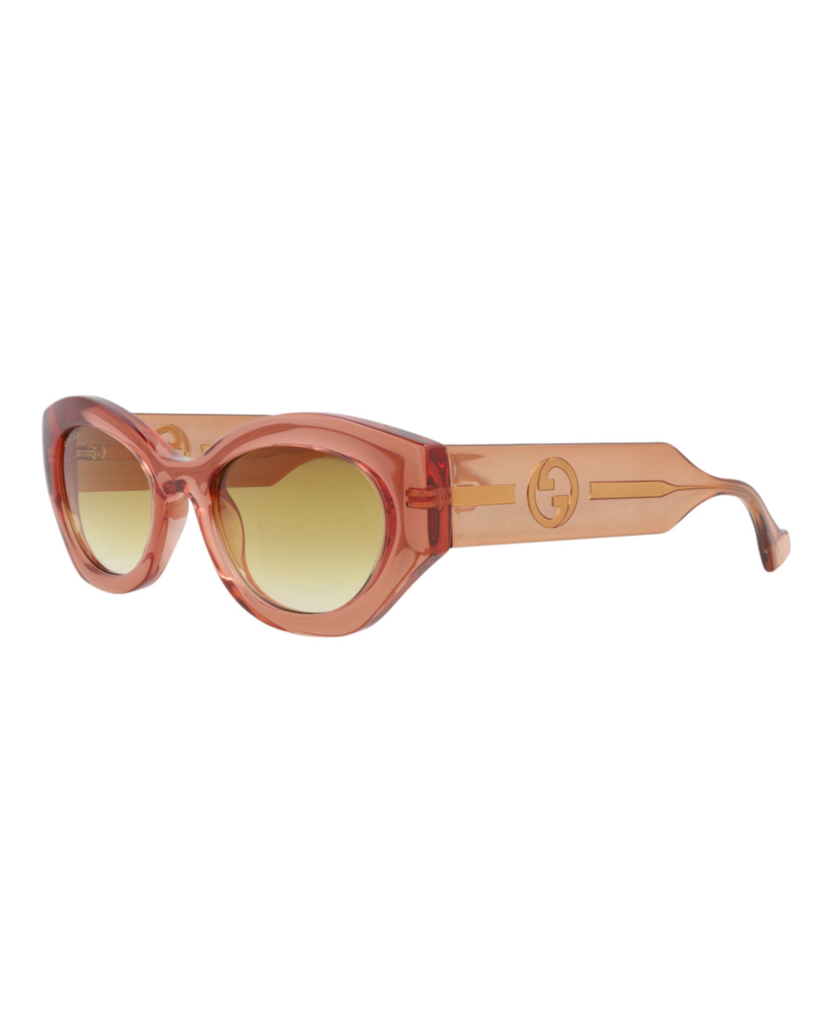 Gucci Gucci Womens Round/Oval Brown Brown Brown Fashion Designer Eyewear