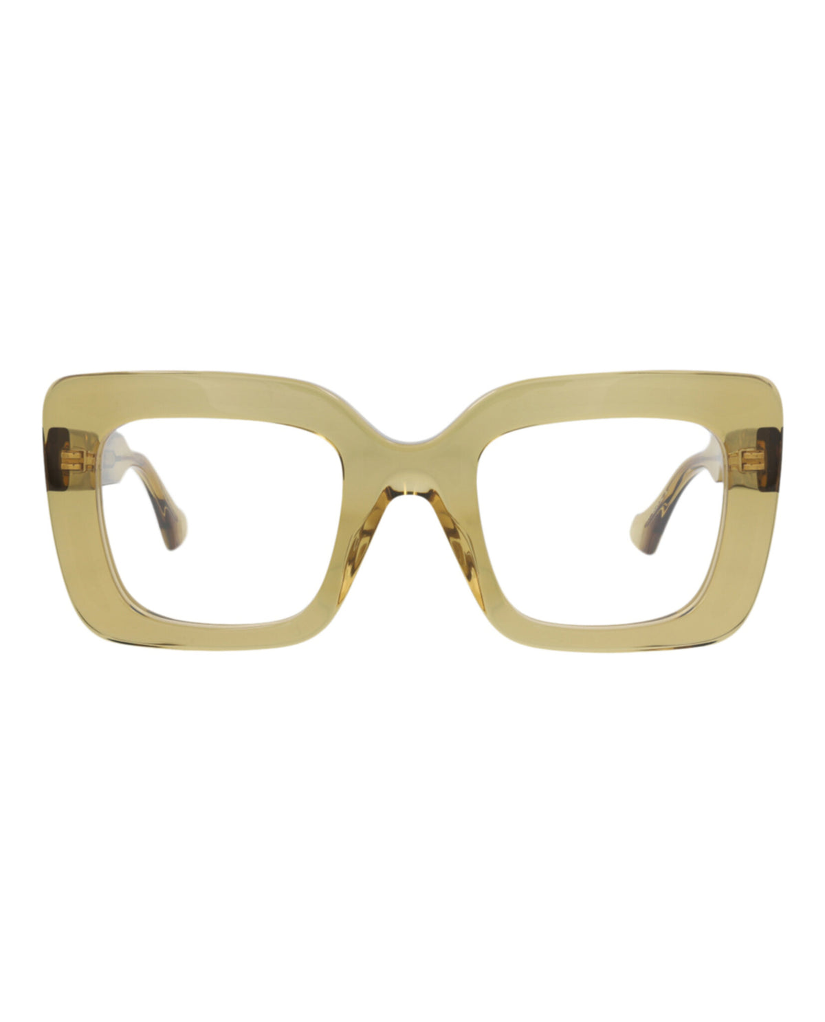 Gucci Womens Square/Rectangle Yellow Brown Transparent Fashion Designer Eyewear