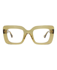 Gucci Womens Square/Rectangle Yellow Brown Transparent Fashion Designer Eyewear