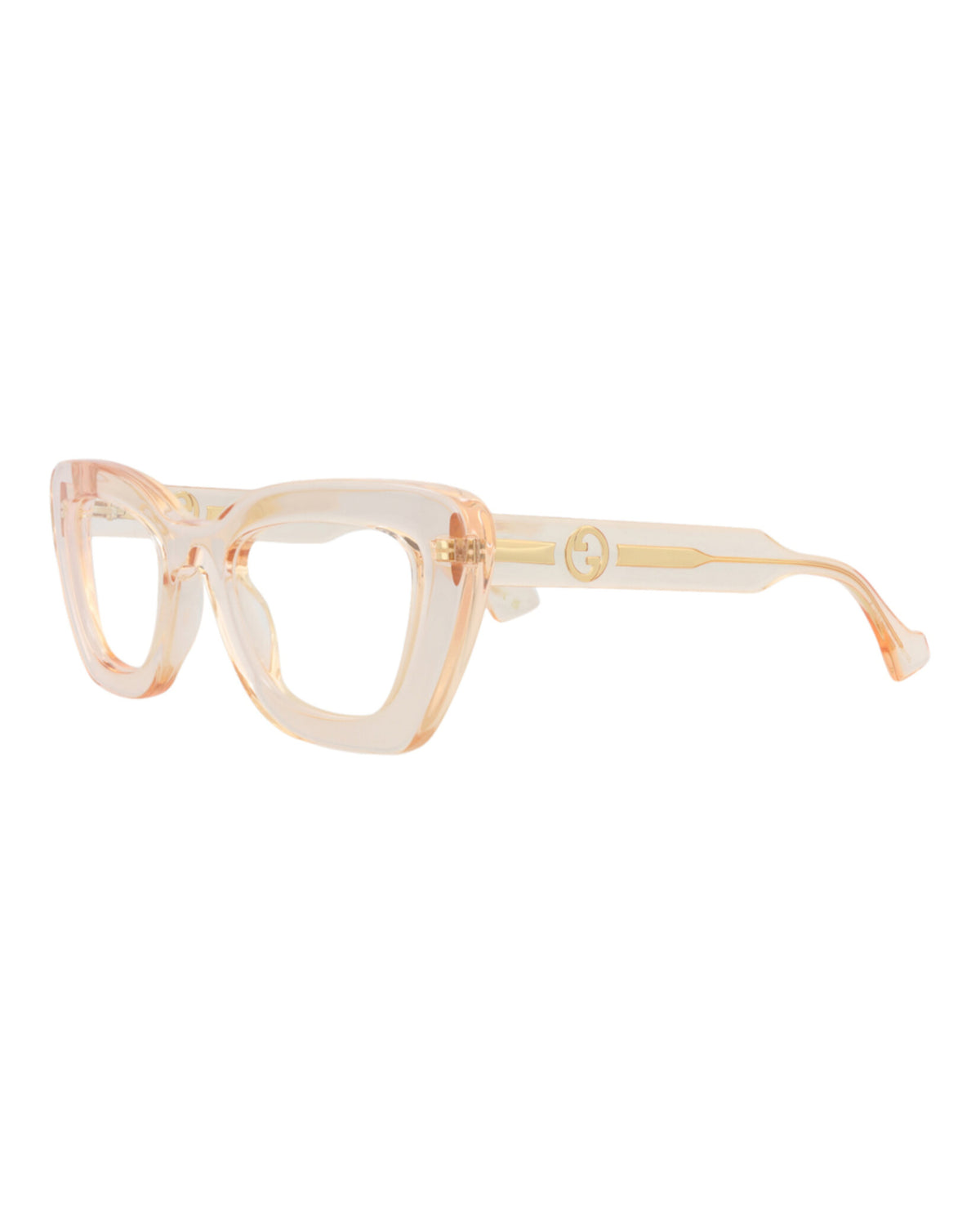Gucci Womens Cat Eye Orange Nude Transparent Fashion Designer Eyewear
