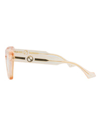 Gucci Womens Cat Eye Orange Nude Transparent Fashion Designer Eyewear
