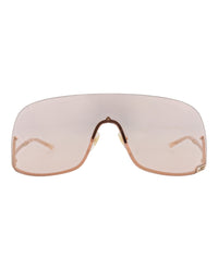 Gucci Gucci Unisex Shield/Wrap Gold Gold Pink Fashion Designer Eyewear