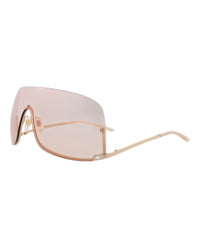 Gucci Gucci Unisex Shield/Wrap Gold Gold Pink Fashion Designer Eyewear