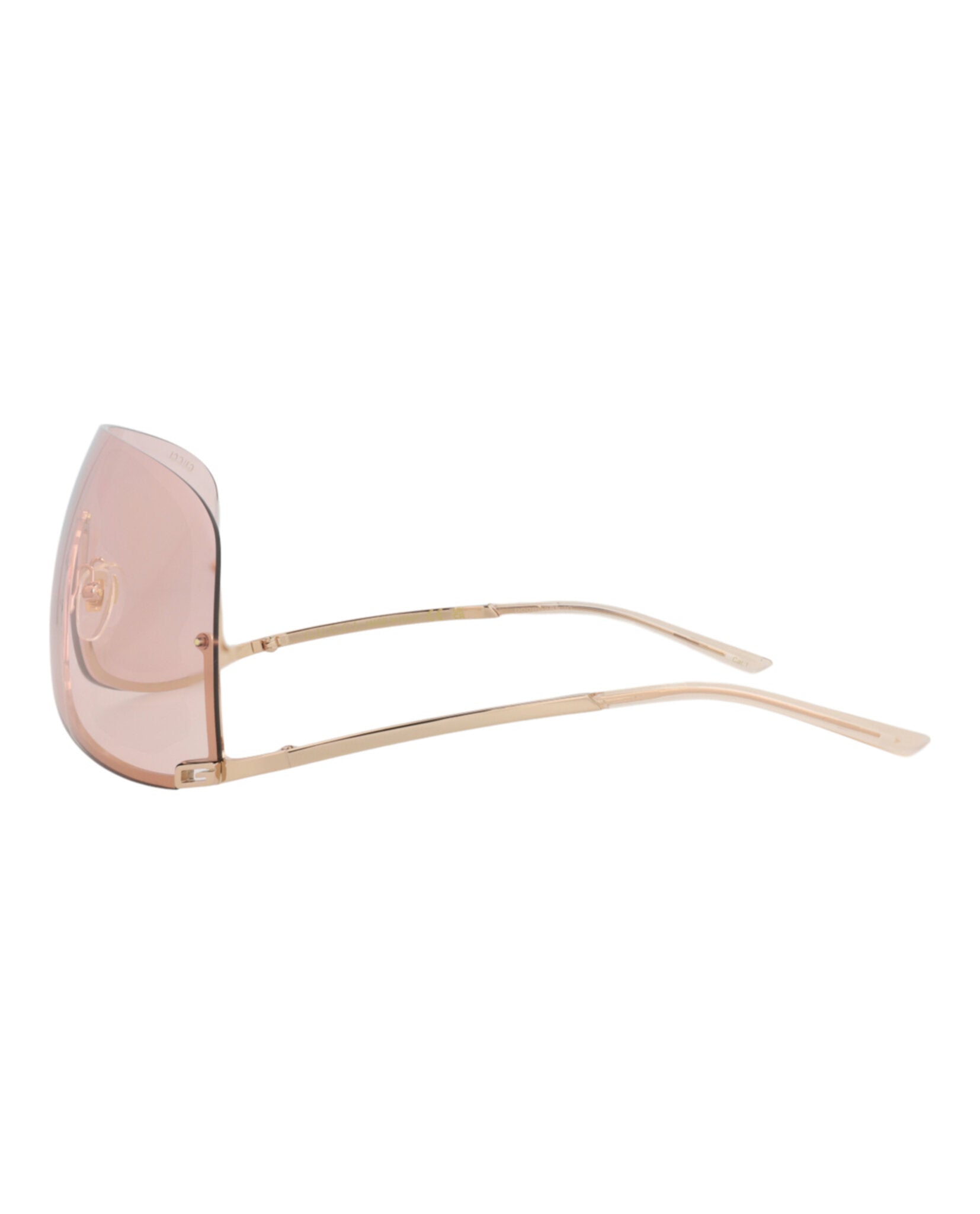 Gucci Gucci Unisex Shield/Wrap Gold Gold Pink Fashion Designer Eyewear