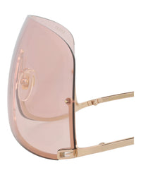 Gucci Gucci Unisex Shield/Wrap Gold Gold Pink Fashion Designer Eyewear
