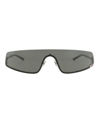 Gucci Unisex Shield/Wrap Silver Silver Grey Fashion Designer Eyewear