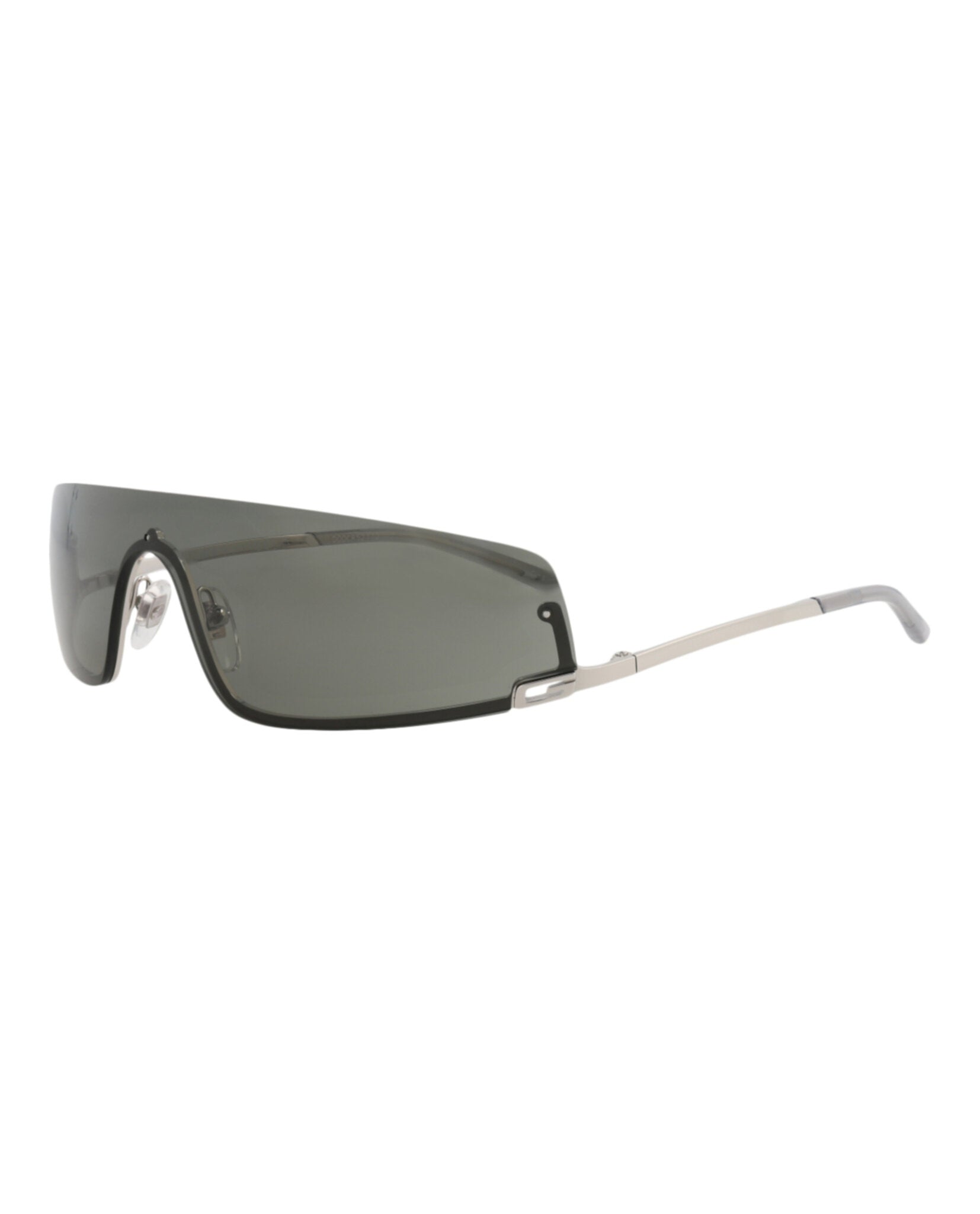 Gucci Unisex Shield/Wrap Silver Silver Grey Fashion Designer Eyewear