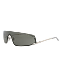 Gucci Unisex Shield/Wrap Silver Silver Grey Fashion Designer Eyewear