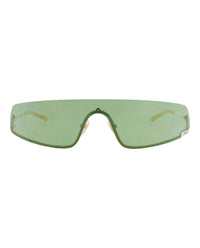 Gucci Unisex Shield/Wrap Ivory Ivory Green Fashion Designer Eyewear