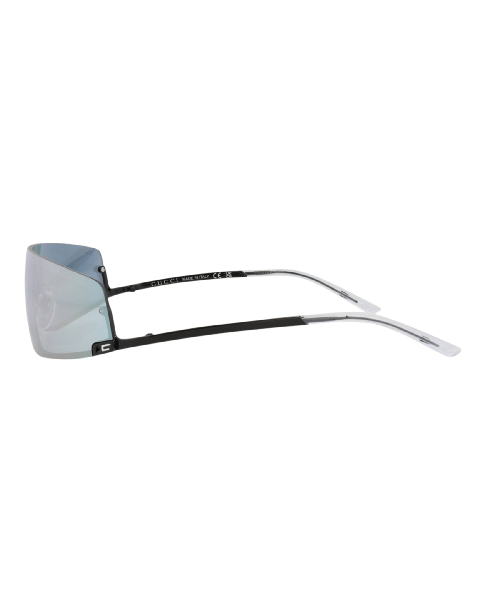Gucci Gucci Unisex Shield/Wrap Black Black Grey Fashion Designer Eyewear